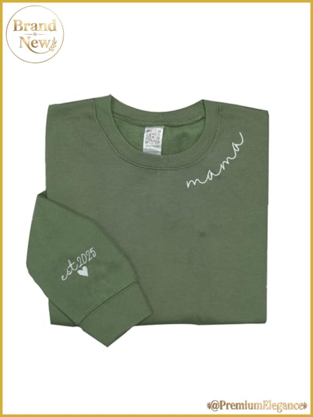 Personalized Embroidered Mama EST Sweatshirt Crewneck Pullover